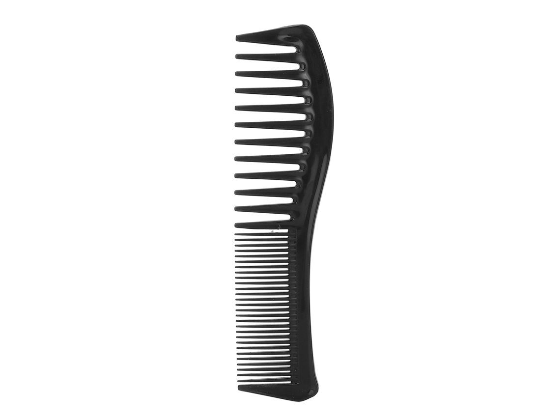 Pente Desembaraçador De Cabelo Portátil Para Salão E Casa De Plástico Abs Com Dentes Largos E Finos Preto