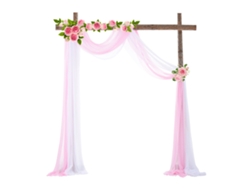 Cordón elástico blanco y rosa para decoración de bodas al aire libre