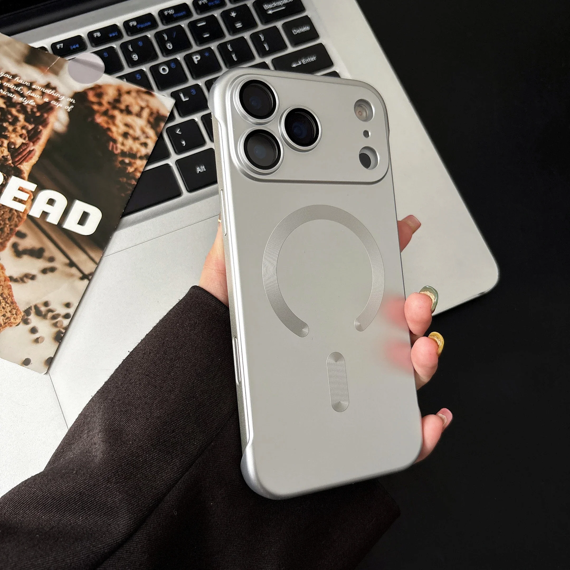 (iphone 17, Plata) Funda Protectora Magnética Ultrafina Para Iphone, Compatible Con Carga Magsafe.