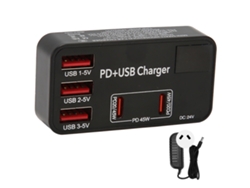 Concentrador De Carga Usb De 5 Puertos. Concentrador De Energía Mini Pd De Múltiples Puertos Para Dispositivos Con Carga Rápida.
