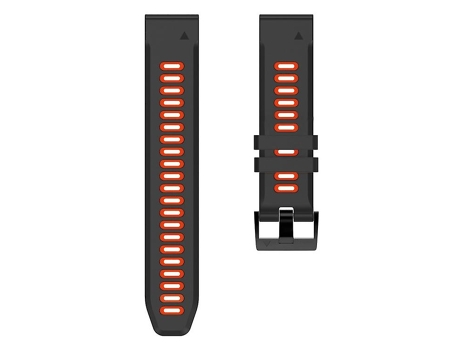Correa De Reloj Inteligente Para Garmin Fenix 5X26Mm Correa De Reloj Deportivo De Silicona De Negro-Rojo VENISYMLIS