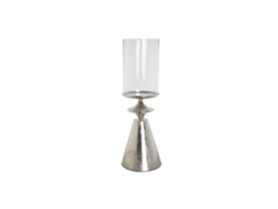 Portavela Aluminio Cristal Plateado 24x24x72cm