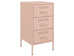 Maison Exclusive - Mesita De Noche Acero Rosa 36x39x68 Cm