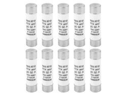 10 Fusibles Cilíndricos Rt14-20 De 10x38 Mm, 32 A, 380-500 Vca Con Indicador De 100 Ka.