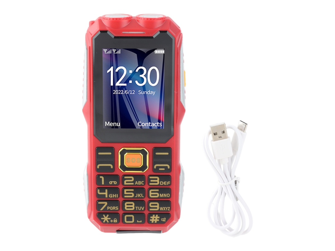 Telefone Celular Rugged 4g Para Idosos Com Tela 2.6 Polegadas Botões Grandes Bateria 16800mah Lanterna Led Dupla