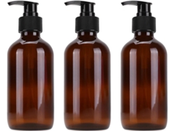 Nuobesty Botella De Vidrio Vacía De 250 Ml, Juego De 3 Botellas Cosméticas Marrones Para Almacenar Emulsiones Y