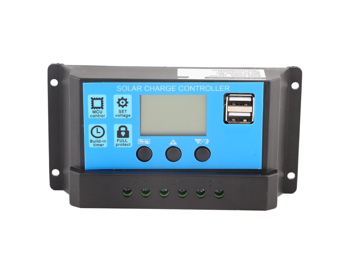 Controlador De Carga Solar Pwm 12v 24v Con Lcd Y 2 Usb 10a (yjss-10a)