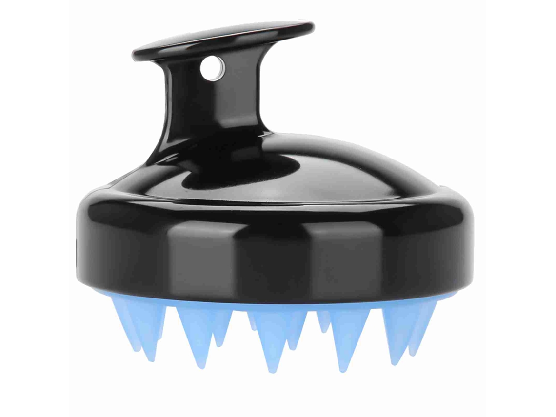 Escova de massagem capilar de silicone 2026 para shampoo, banho e limpeza de cabelos pretos.