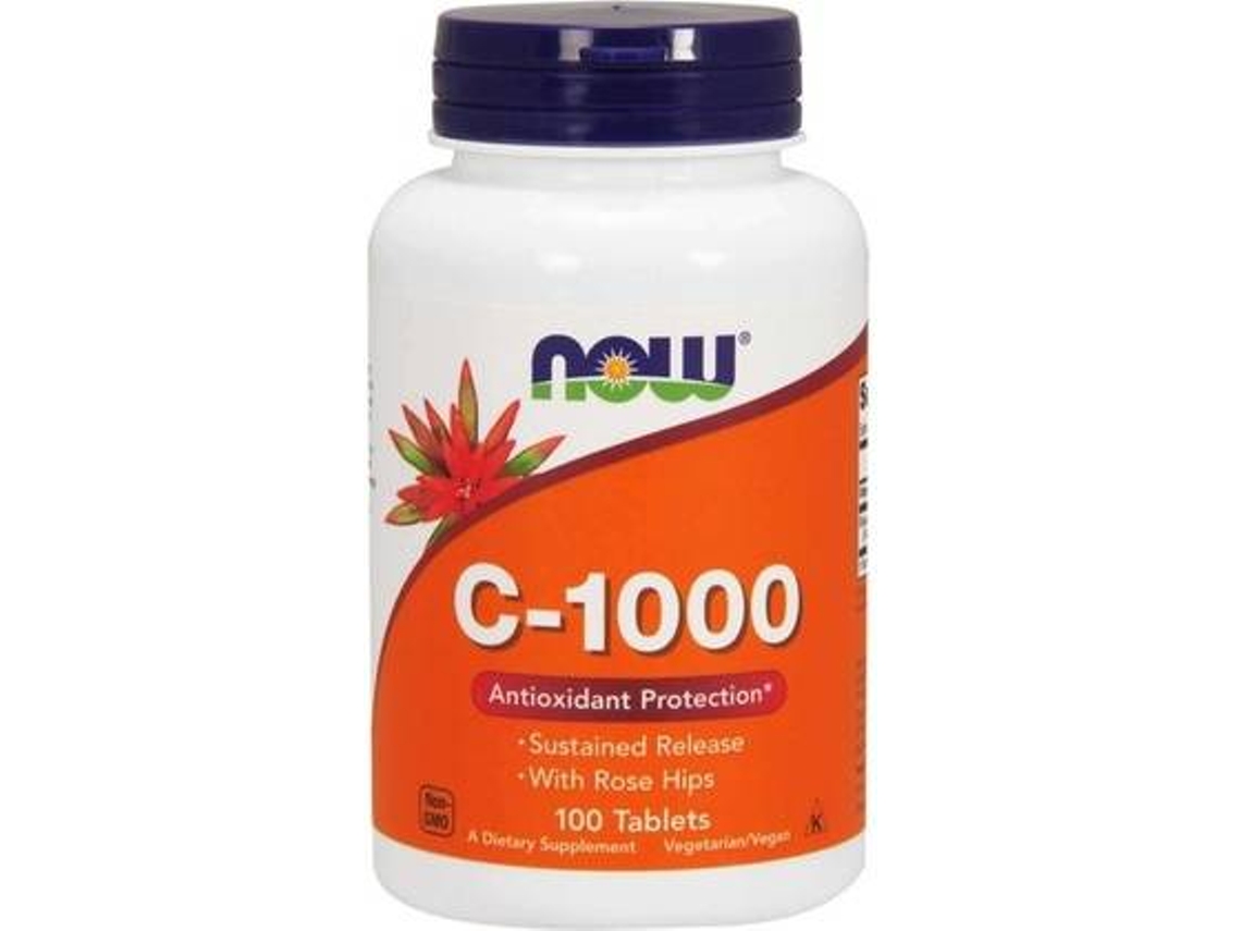 Té NOW Vitamina C Com Rosa Mosqueta (100 tabletes)