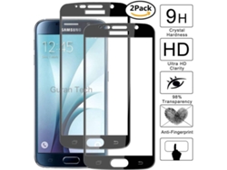 Protector Cristal Templado Samsung Galaxy S6 HONGWE. Cobertura Completa Negro
