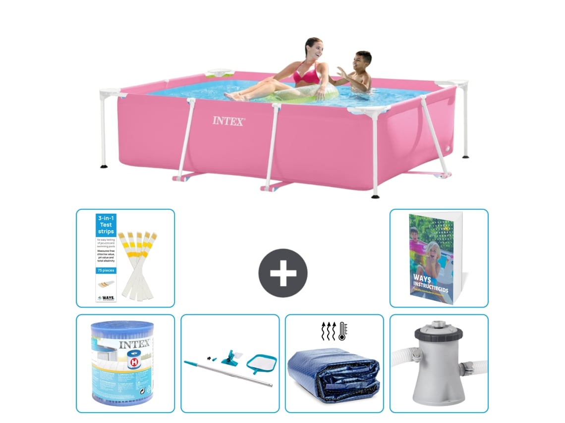 Intex Piscina Com Estrutura Retangular - 220x150x60 Cm - 7-peças S20