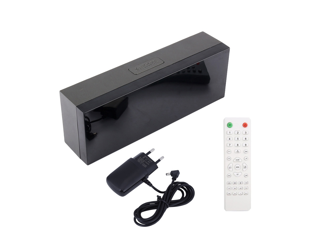 MEOIRUERY Reloj Digital LED con Alarma, Control Remoto, Temporizador Snooze y Termómetro, 100-240V, Enchufe UE