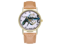 Reloj De Pulsera Unisex Informal Con Correa De Cuero Y Movimiento De Cuarzo (amarillo Claro)