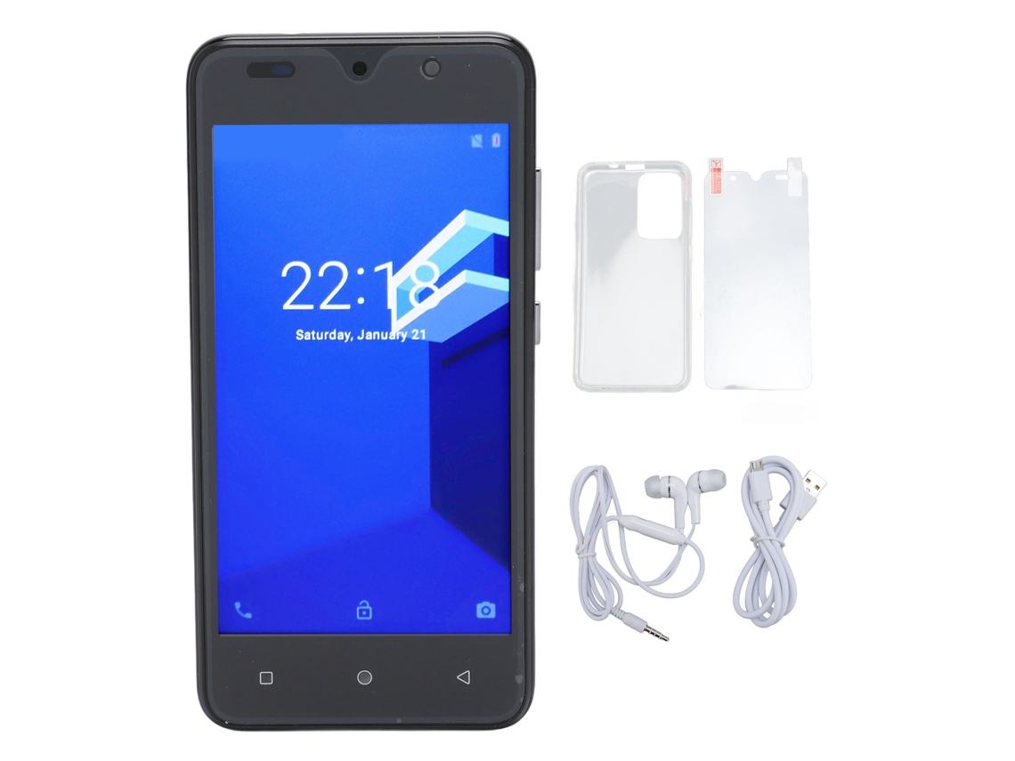 Smartphone Ultradelgado De 5,0 Pulgadas, 1440x3040, 4 Gb De Ram, 32 Gb De Almacenamiento, Android 12, Reconocimiento Facial, Mt6580m, Color Negro.