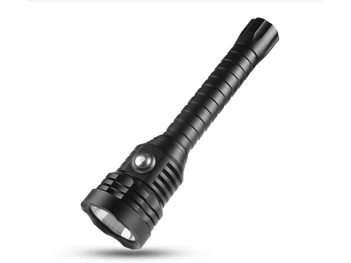 Linterna de buceo impermeable con luz LED para buceo, natación, senderismo, camping, pesca, fácil de transportar, color negro Yunzii