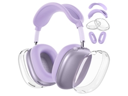 Kit Protector Cuatro Piezas De Tpu Transparente Lila Rosa, Material Duradero Apto Para Airpods Max Generación 1 Y 2