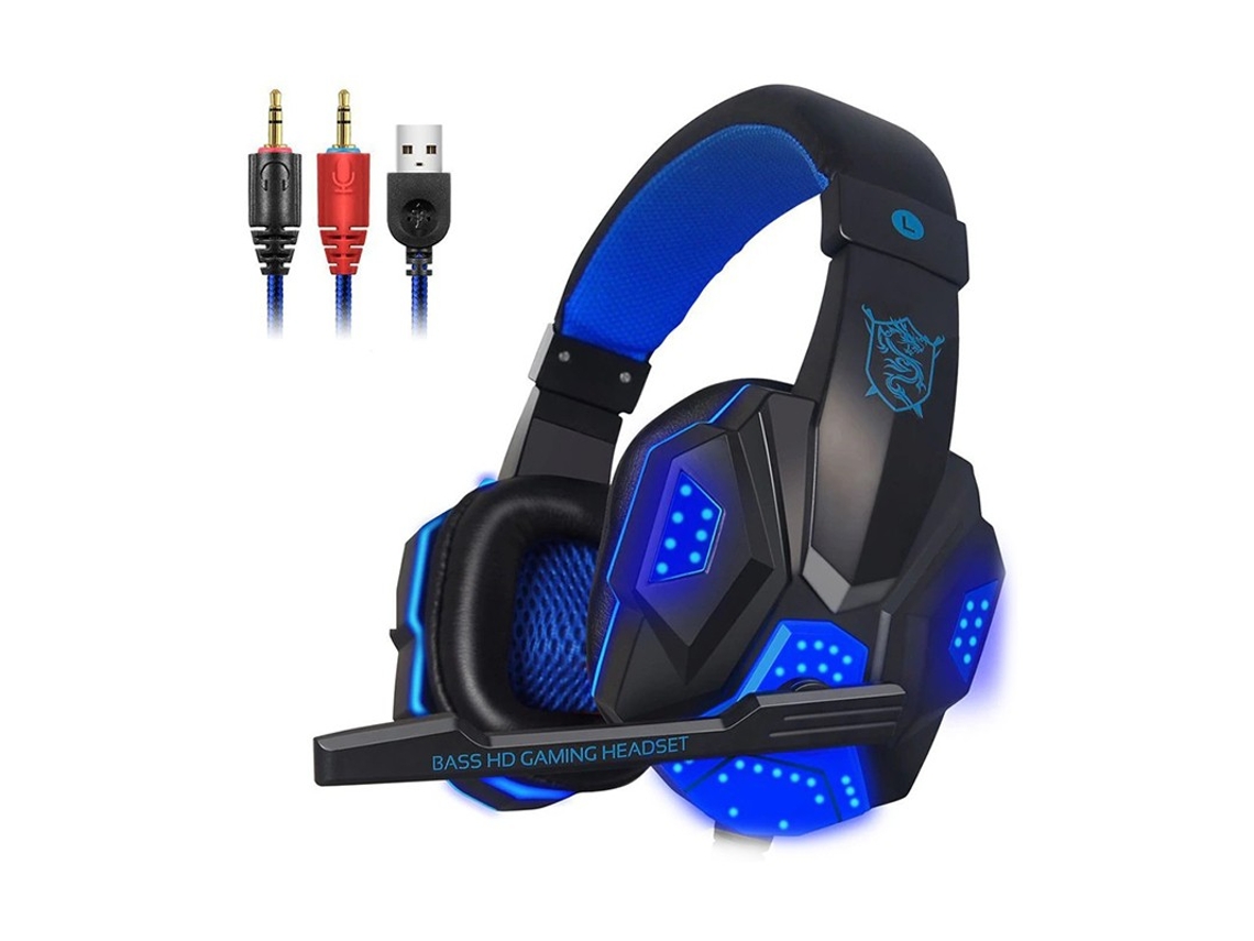 Auriculares con Cables GOEIK USB y 2 Jack 3.5mm (On Ear - Micrófono - Negro)