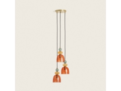 LEDKIA Lámpara Colgante Metal y Cristal Tri Baudelaire Rojo