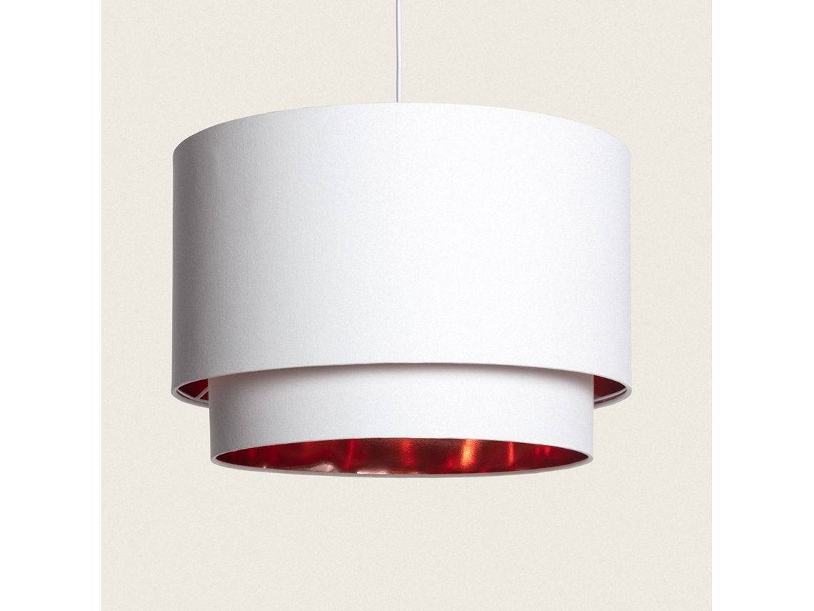 LEDKIA Lámpara Colgante Tela Bello Duo Reflejo Blanco