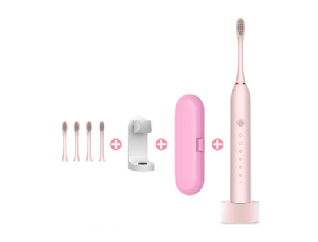 Cepillo de dientes eléctrico HHZ Base recargable ultrasónica 4 cabezales de cepillo Soporte para bolsa de viaje