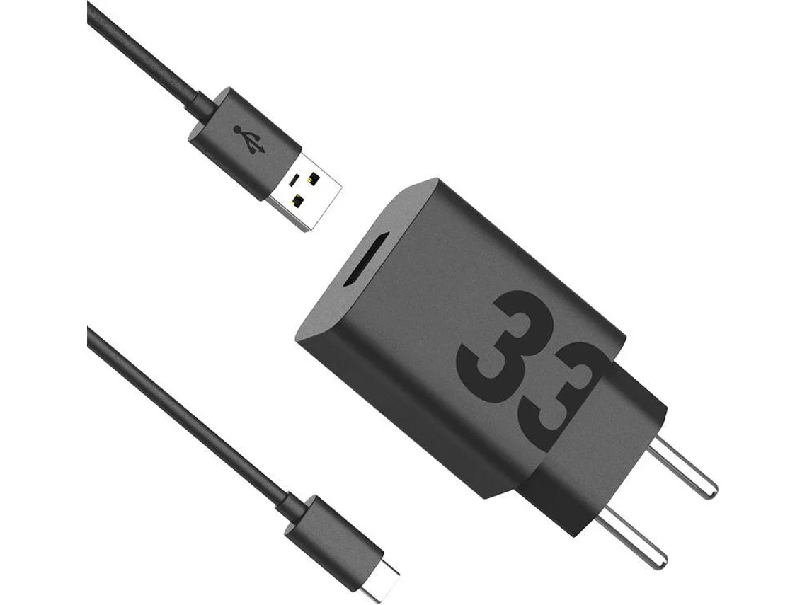 Cargador de Pared MOTOROLA TurboPower (Negro - USB-A x 1 - Enchufe EU)