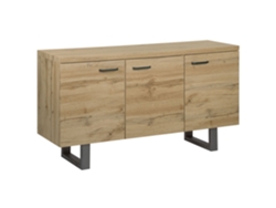 Aparador de 3 puertas BELIANI Timber de MDF Madera clara 140x42x79