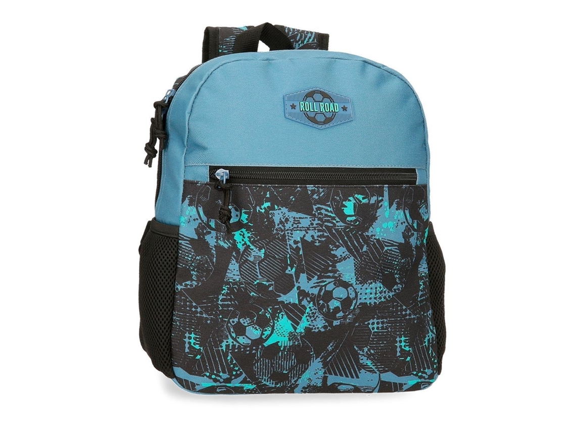 Roll Road Mochila Escolar Soccer Poliéster Azul