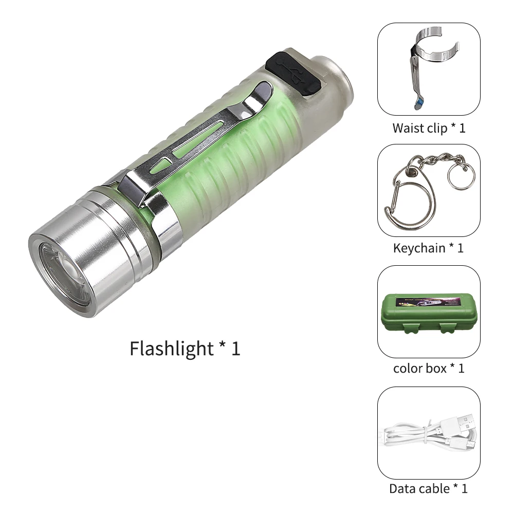 Linterna fluorescente LED superbrillante de 30 W con clip de bolsillo, 8 modos, ideal para emergencias al aire libre. Aeuzwr