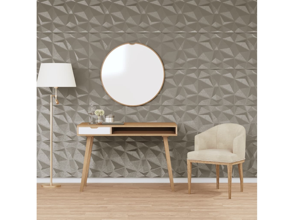 Paneles de pared 24 piezas 50x50cm 6m² XPS Diamante Gris Cemento WSD130884 Lovely Home