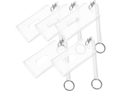 Juego De 5 Portatarjetas Transparentes Con Correa Para La Muñeca, Reutilizables Y De Protección.