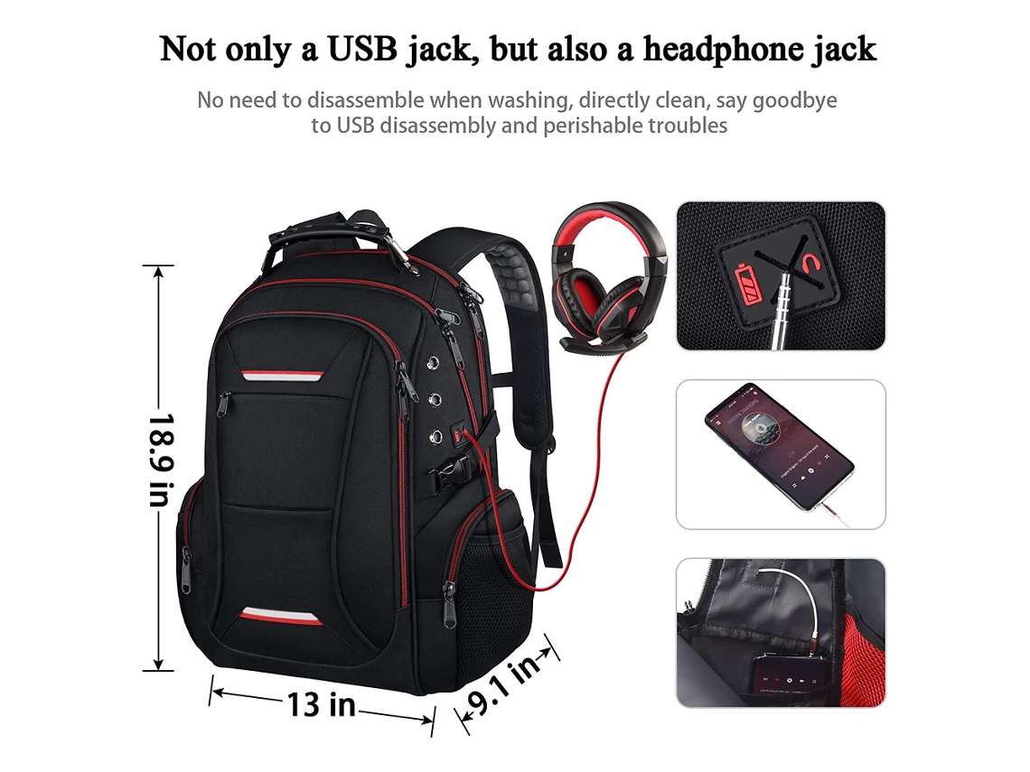 Mochila Multifuncional De Viaje Informal Con Puerto Usb Para Portátiles De 17 Pulgadas, Para Hombres Y Mujeres.