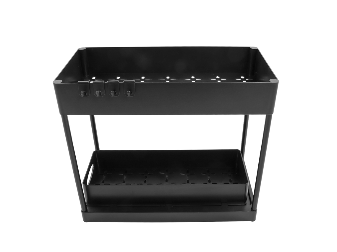 Cesta De Almacenamiento Deslizante Para Debajo Del Fregadero, Organizador Para Cajones De Armarios, Hips Negro