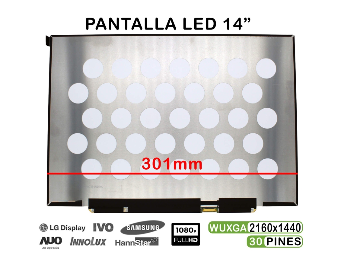 Pantalla LED 14 para TV portátil 140wtm Nh0 2160x1440 30 pines compatible