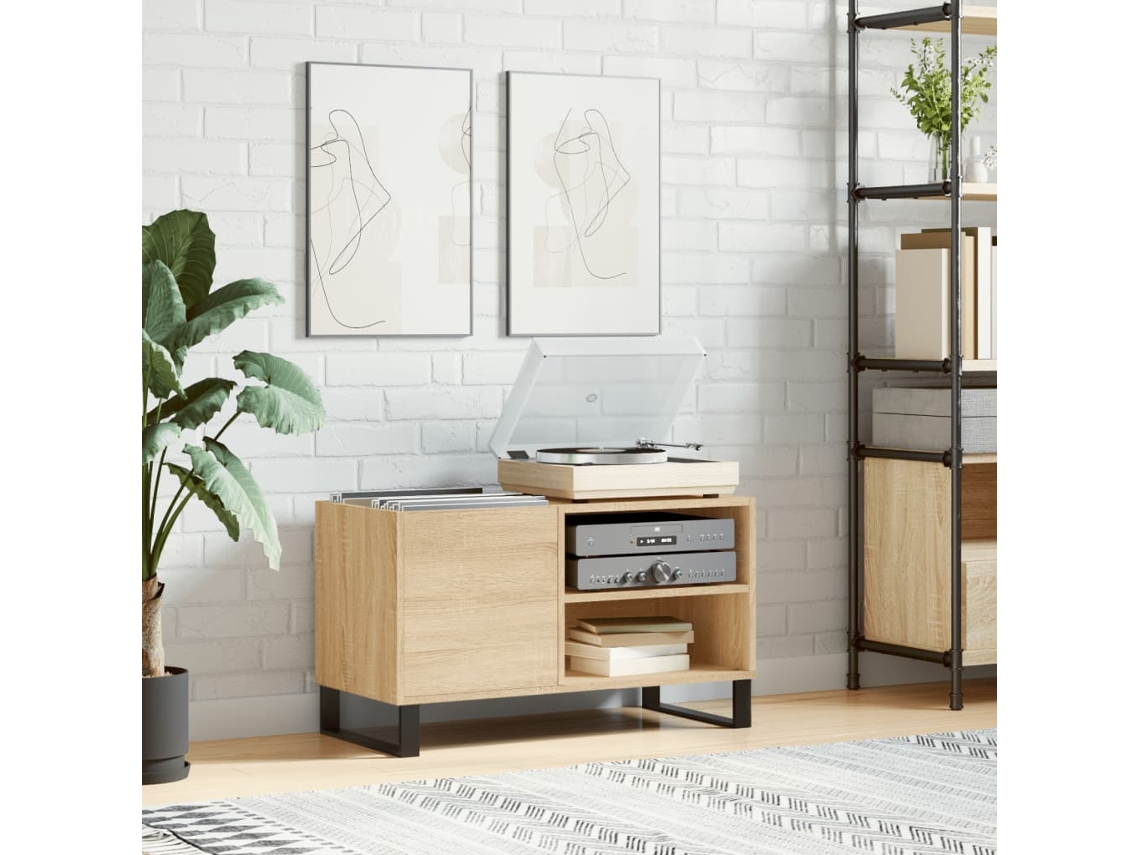 Mueble De Discos Madera De Ingeniería Roble Sonoma 85x38x48 Cm
