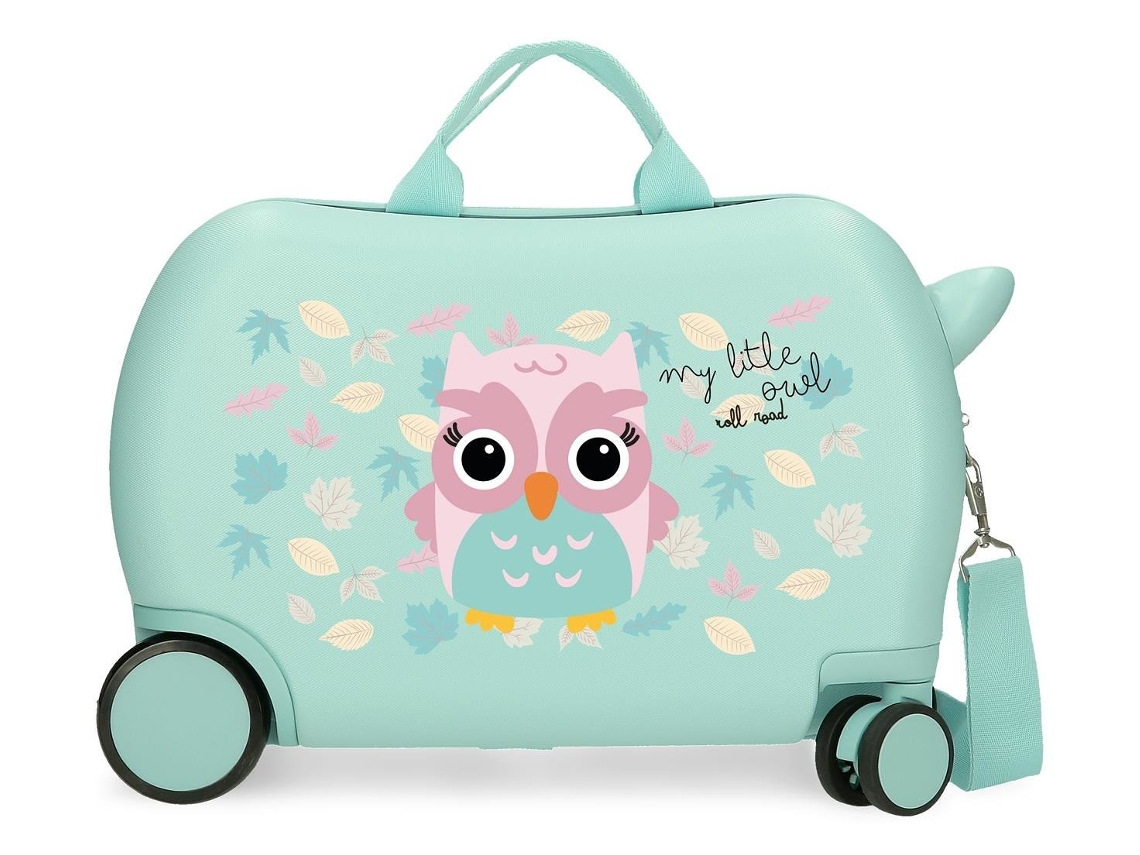Maleta infantil Roll Road Happy Pets Owl Turquesa (31 x 45 x 20 cm - 28 l)