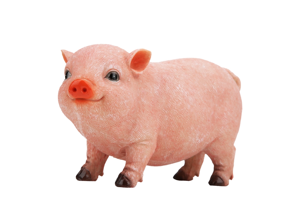 Adorno de cerdo de resina para sala de estar, regalo de cumpleaños