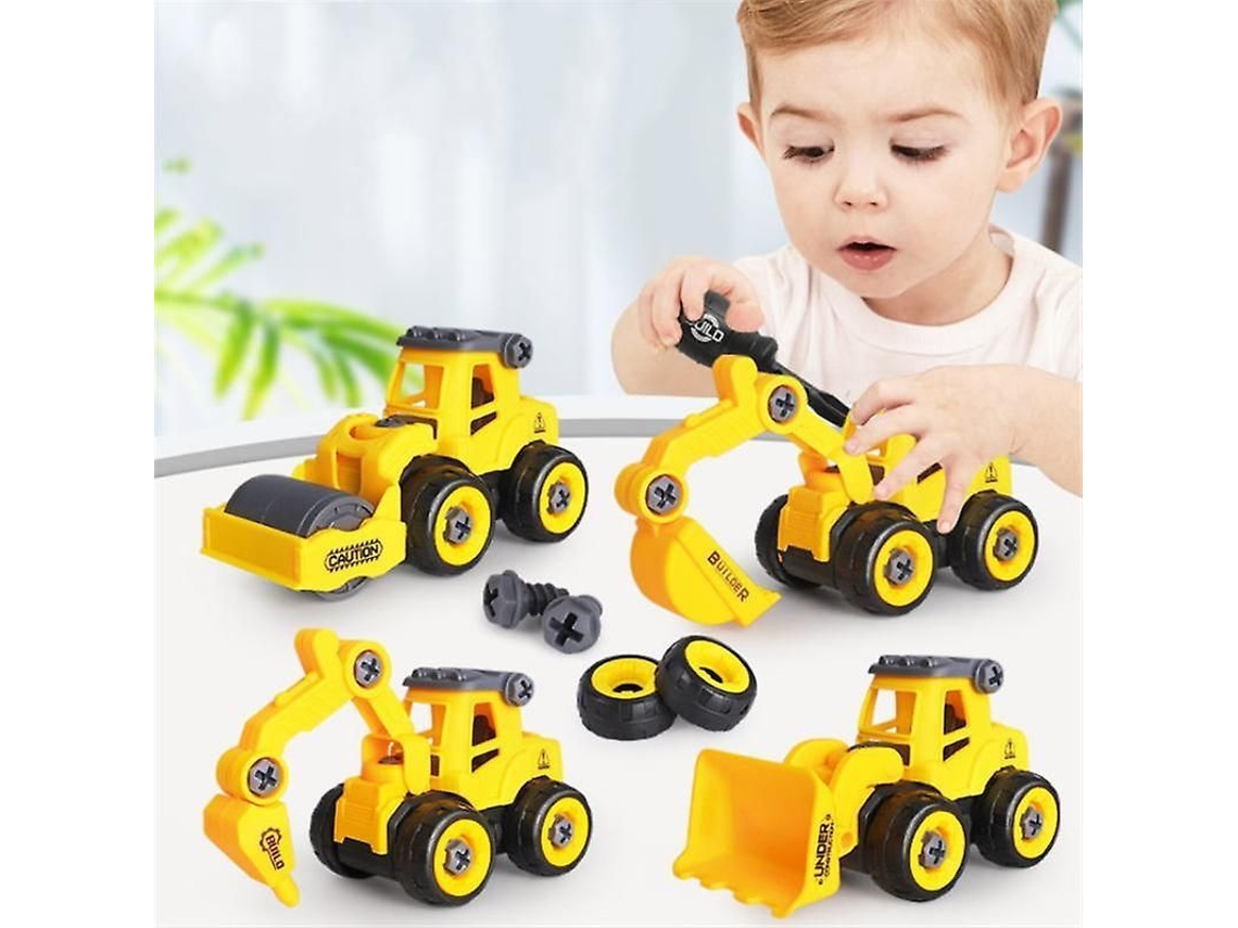 Juguetes De Vehículos De Construcción De Plástico: Excavadora, Tractor, Camión Volquete, Bulldozer - Mini Modelos Para Niños Y Niñas.