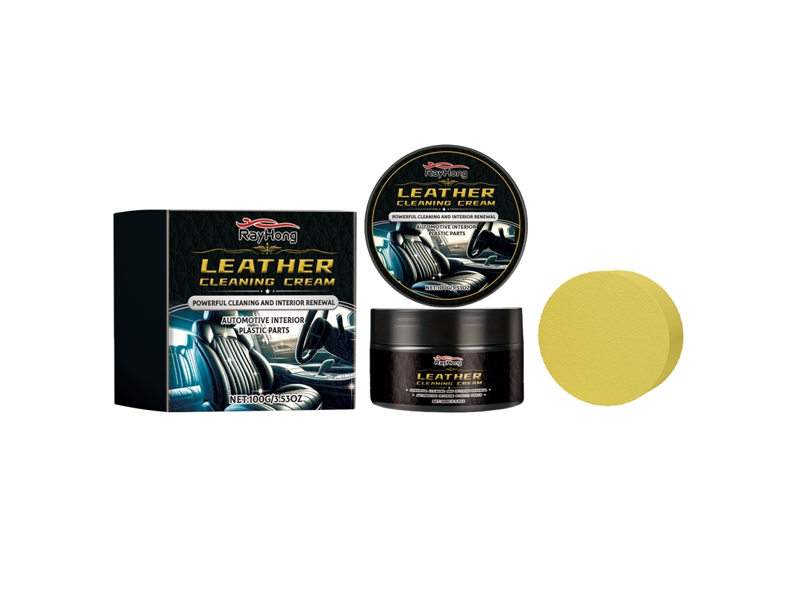 Crema para el cuidado del cuero del coche: protección y brillo.
