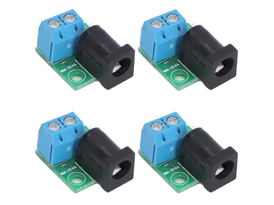 Adaptador De Conector Dc De 4 Piezas De 5,5 X 2,1 Mm A Placa De 2 Pines De 5,08 Mm, Compatible Con Puerto De 5,5 X 2,5 Mm