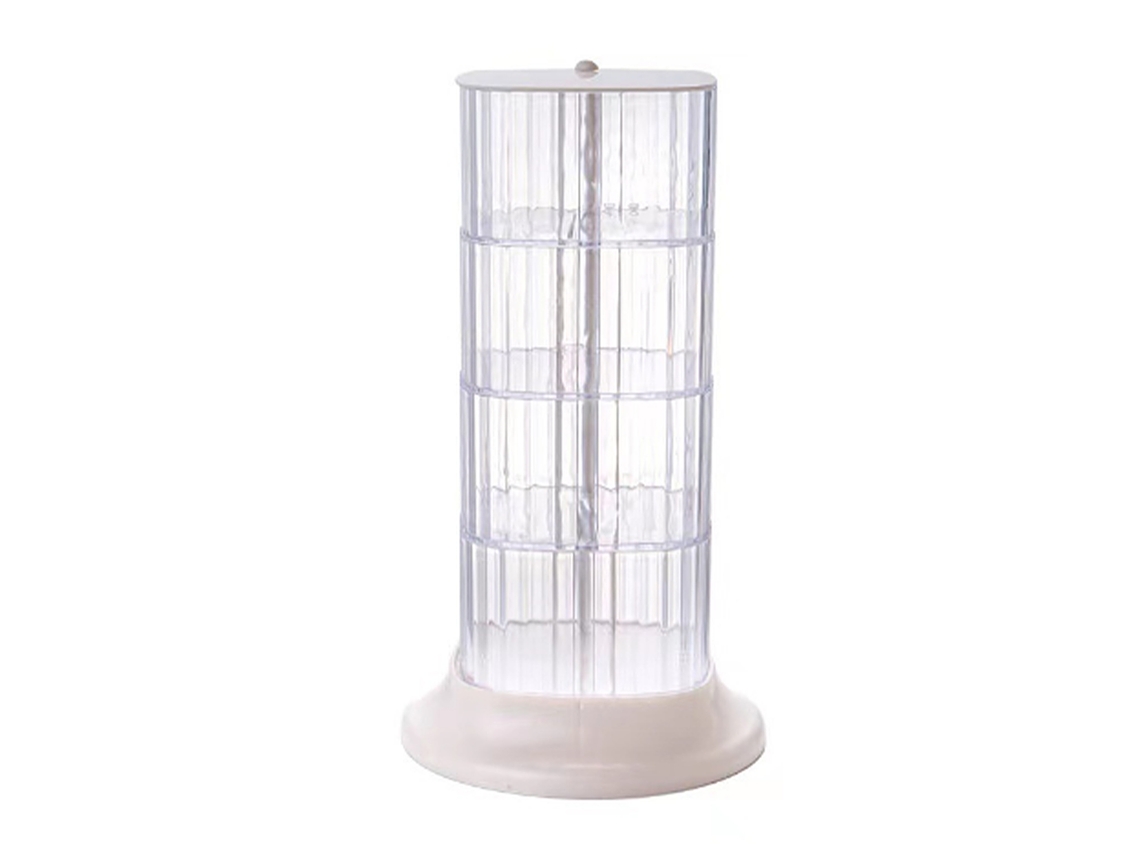 Caja De Almacenamiento Giratoria Transparente De 4 Niveles Para Accesorios Para El Cabello Y Joyas - Blanca