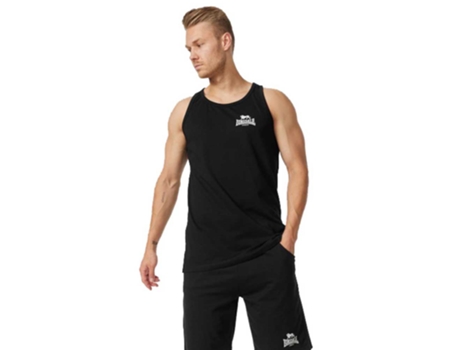 Camiseta sin Mangas de Hombre para Fitness LONSDALE Dolton Negro (3XL)