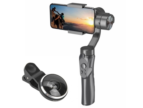 Gimbal SLOWMOOSE Antivibración H4 de 3 Ejes Portátil para Smarphone / Action Cam con Lente Macro 19X