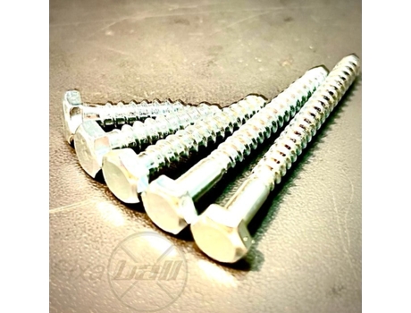 M6 6mm Tornillo para madera y albañilería resistente, con cabeza hexagonal y recubrimiento de zinc M6 x 100 100Unidades