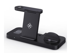 Estación De Carga Inalámbrica 6 En 1, Cargador Rápido 18w Certificado Qi Para Iphone Y Apple Watch (negro)