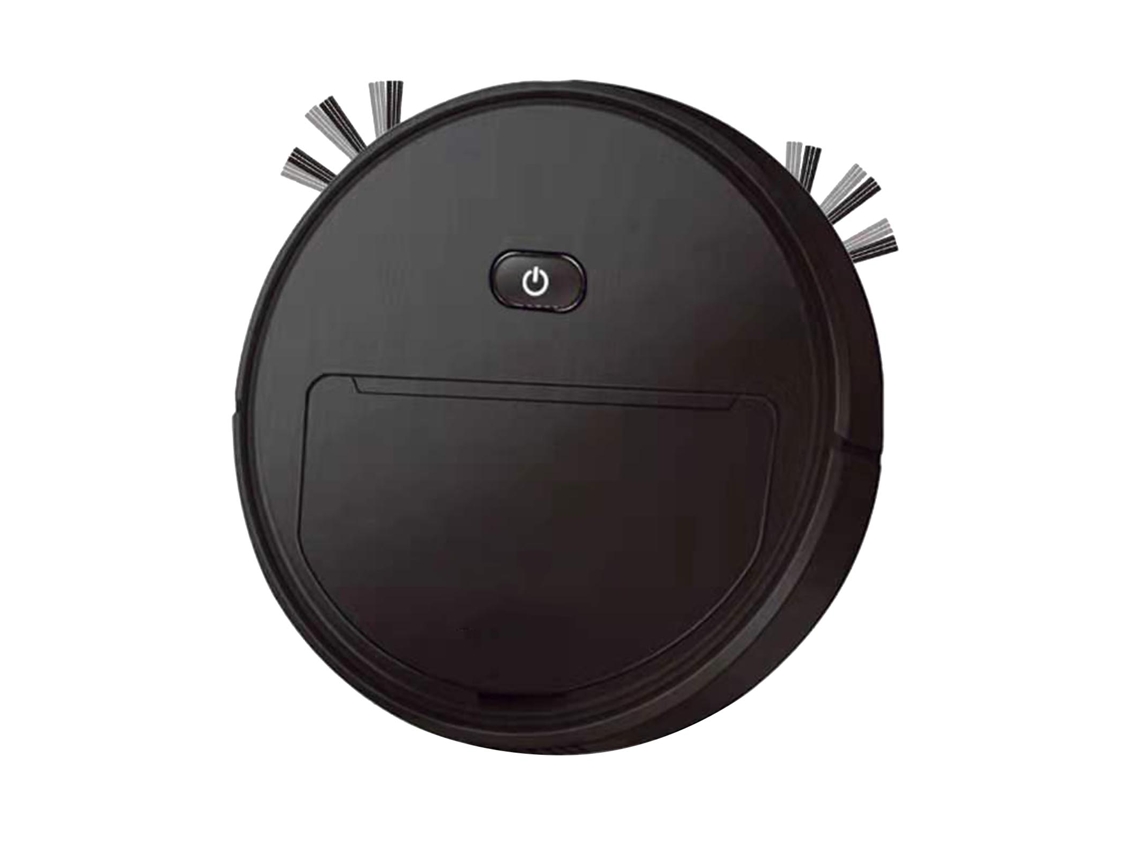 Aspiradora robot silenciosa recargable 3 en 1 con función de fregado inteligente para pelo, polvo y residuos, color negro