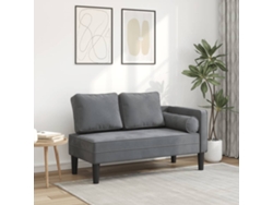 Chaise longue con cojines de terciopelo gris oscuro Lovely Home