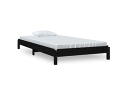 Maison Exclusive - Cama Apilable De Madera Pino Maciza Negro 75x190 Cm