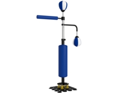 Soporte Boxeo Doble Speedball Barra Giratoria 107x36x140-205cm Azul