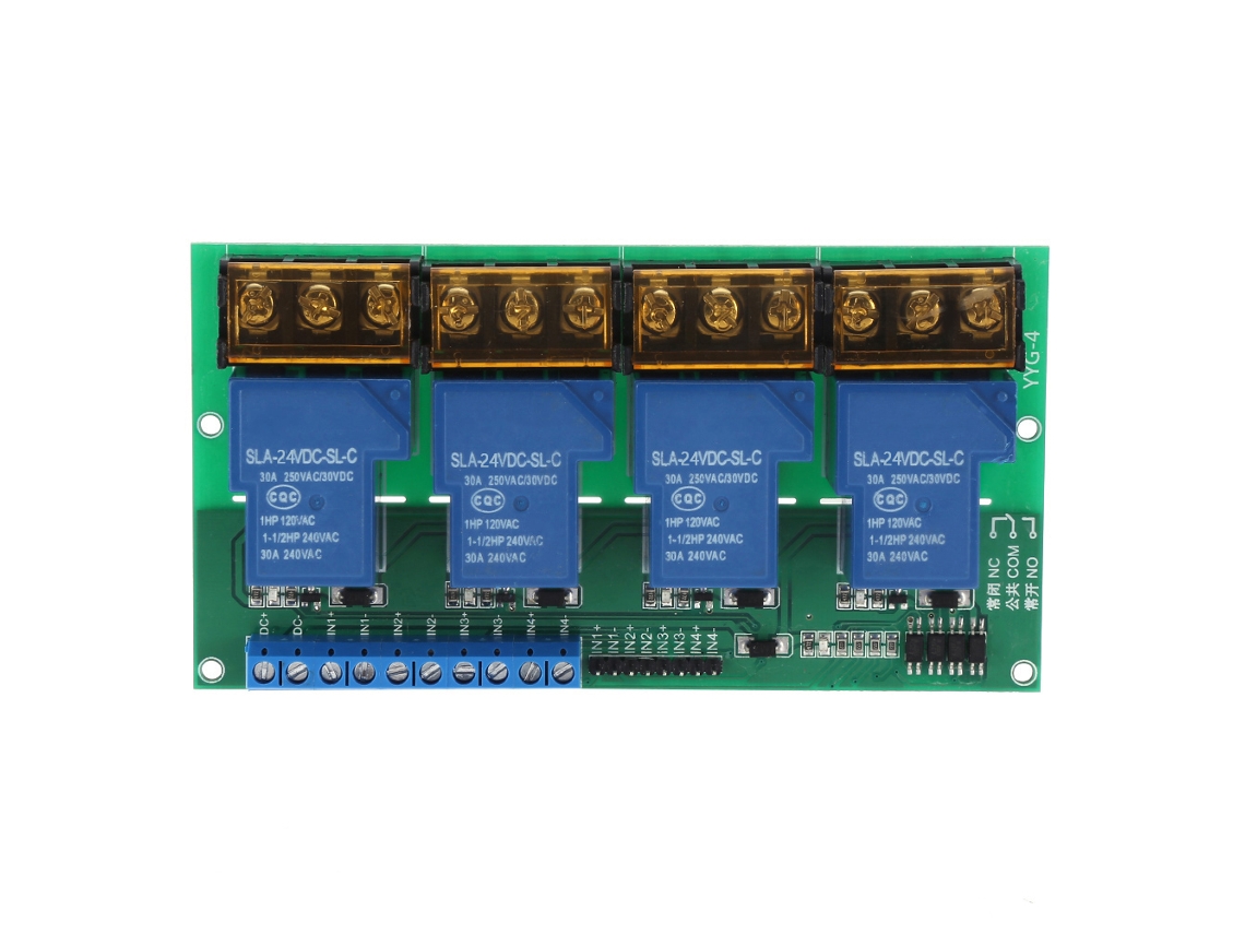 Módulo De Relé De Cuatro Vías De Alta Potencia De 30 A Con Aislamiento Por Optoacoplador Dc24v Yyg-4