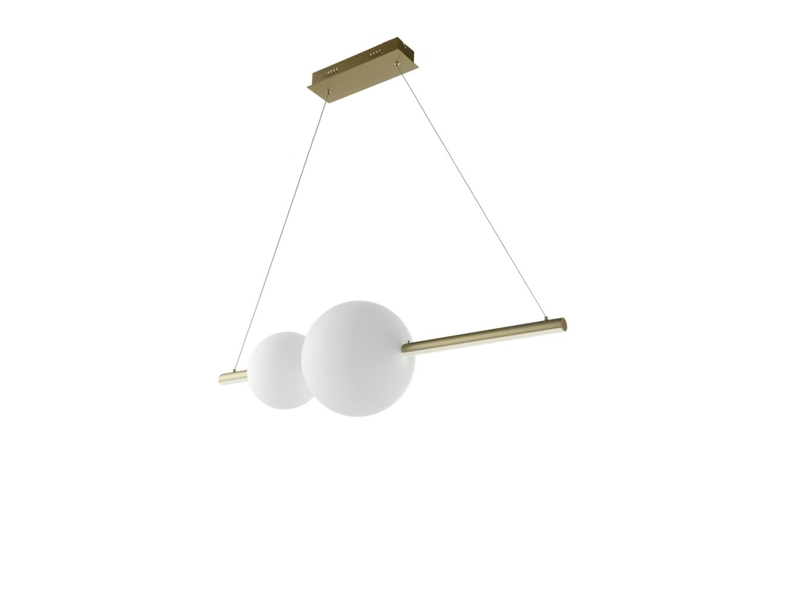 Lámpara colgante LED Fufi de metal y cristal soplado de Ondaluce, 45 W, regulable, 4000 K, color negro